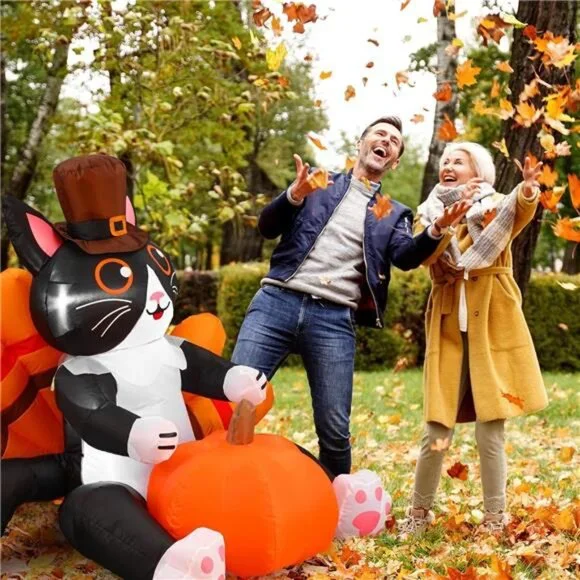 5 ft Height Thanksgiving Inflatable Animal with Built in LED Lights